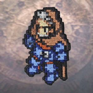 Orlandu - Iron On patch. Pixel Art Final Fantasy Tactics Shiny Metallic Embroidery Iron On patch.