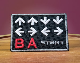 Secret Code - Retro NES inspired - Iron on patch - Shiny Metallic Embroidered.