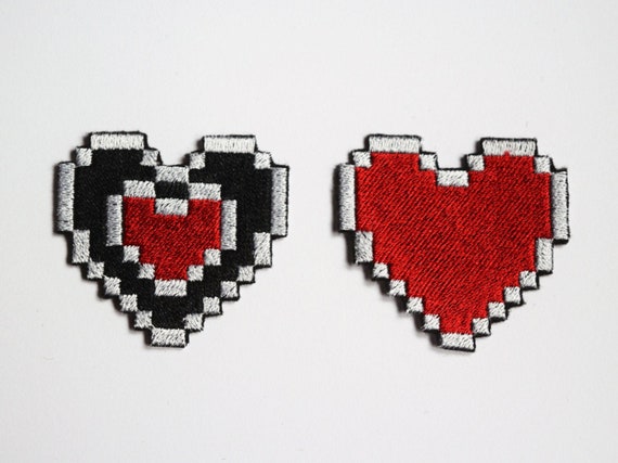 その他 Teklo Foundry Heart Zelda Heart Container - 8 Bit Iron on Patch - Shiny Metallic