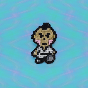 Poo - Iron on patch - Shiny Metallic Embroidered.   Earthbound patch.