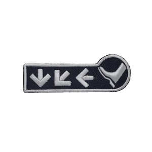 Down Back Kick - Shiny Metallic Embroidery Iron On patch.