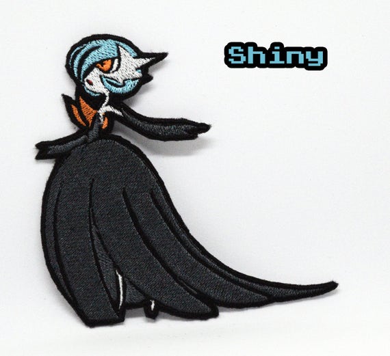 Mega Gardevoir - Iron on patch - Shiny Metallic Embroidered. Pokemon patch.