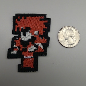 8 Bit Final Fantasy Fighter Shiny Metallic Embroidery Iron On patch.