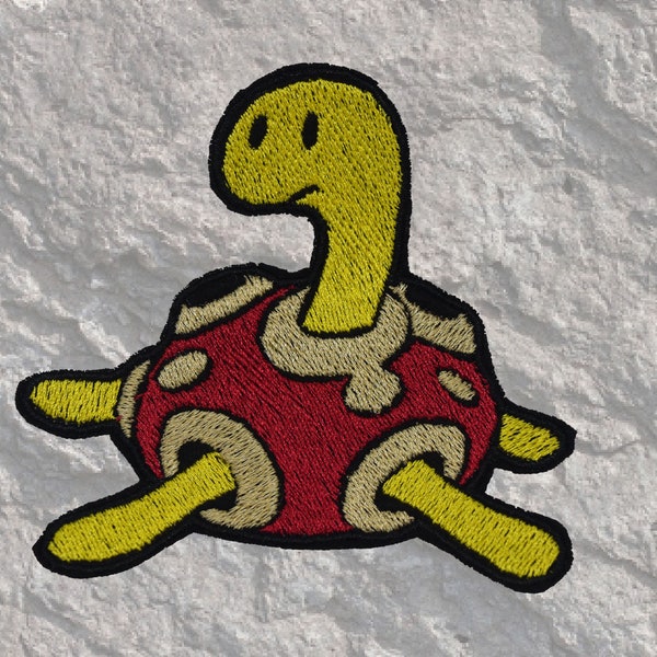 Shuckle - Iron on patch - Shiny Metallic Embroidered.   Pokemon patch.