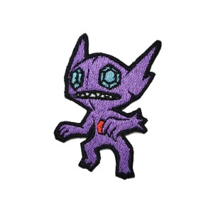Sableye - Iron on patch - Shiny Metallic Embroidered.   Pokemon patch.