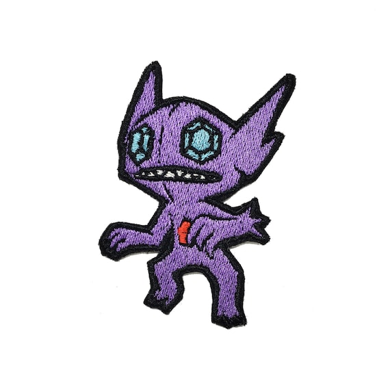 Sableye - Iron on patch - Shiny Metallic Embroidered. Pokemon patch.