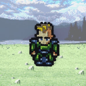 General Leo - Pixelart Final Fantasy 6 - Shiny Metallic Embroidery Iron On patch.