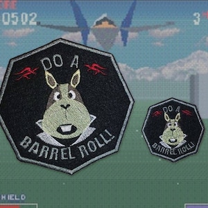 Do a barrel roll! - Star Fox - Peppy - Iron on patch - Shiny Metallic Embroidered Style 2.