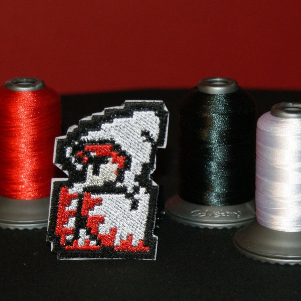 8 Bit Final Fantasy White mage Shiny Metallic Embroidery Iron On patch.