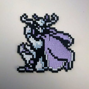 8 Bit Final Fantasy Garland Shiny Metallic Embroidery Iron On XL  patch.