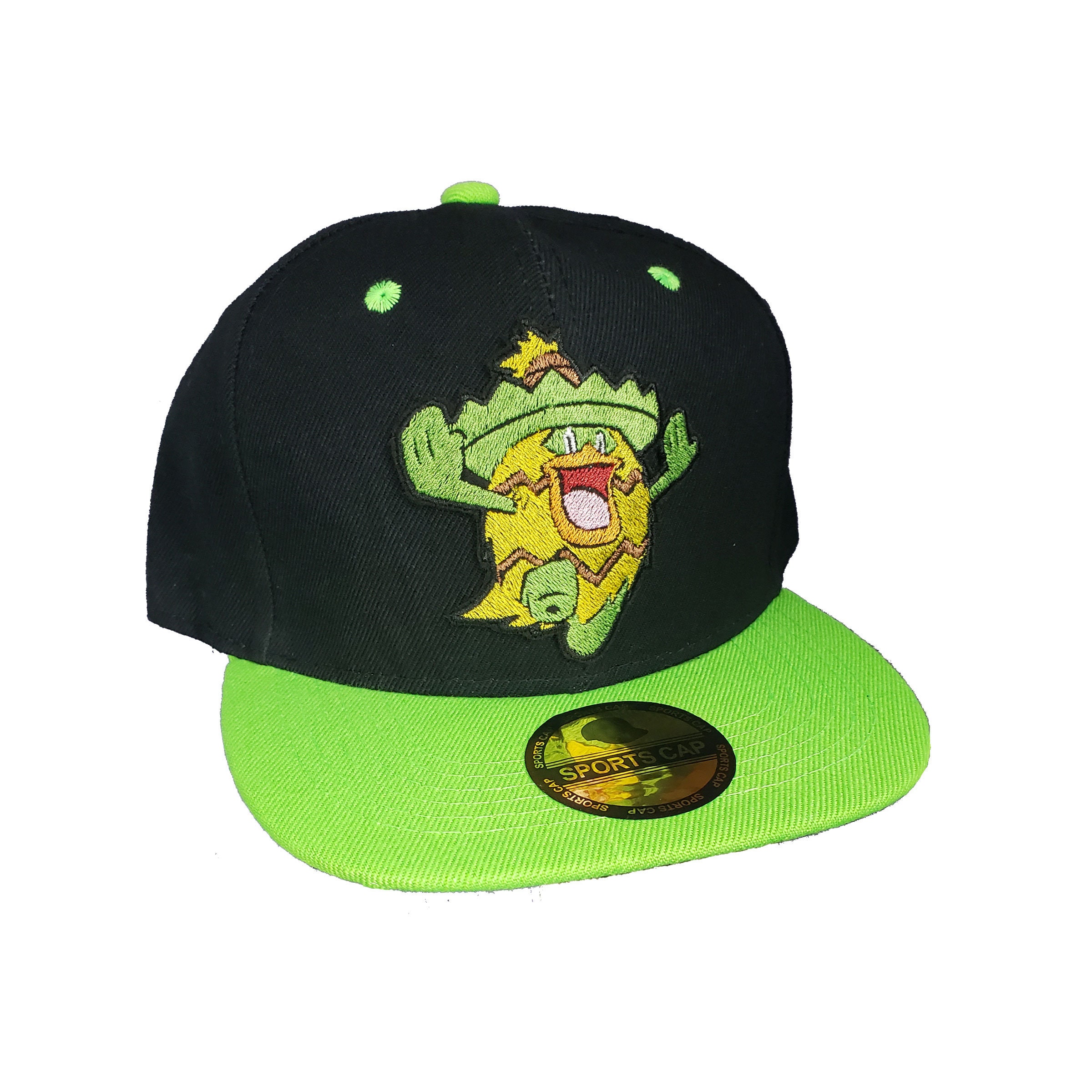 Ludicolo Hat Flat Brim Style Cap With Shiny Metallic Embroidered