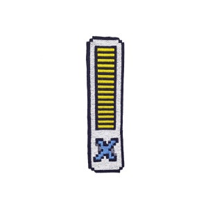 Megaman X Health Bar - Iron On patch -  Shiny Metallic Embroidery