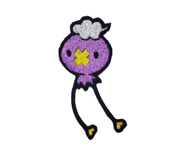 Drifloon - Iron on patch - Metallic Embroidered. Pokemon patch.