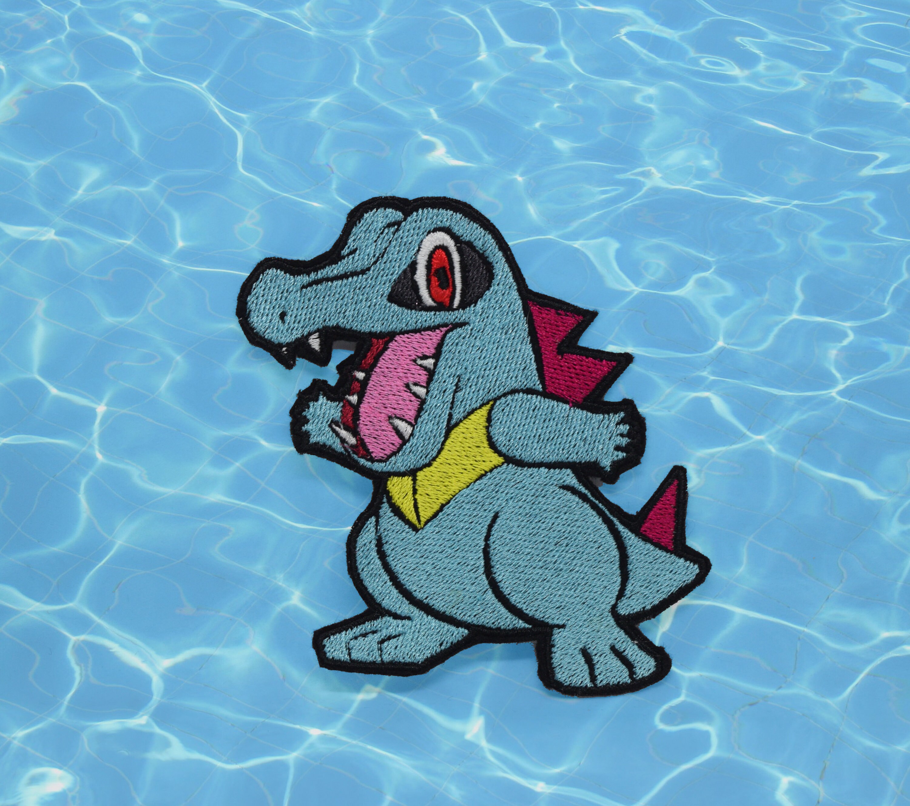 Totodile Iron On Patch Shiny Metallic Embroidered Pokemon Etsy Denmark