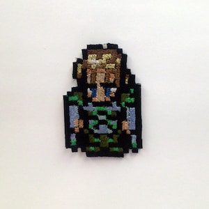 Edgar - Pixelart Final Fantasy 6 - Shiny Metallic Embroidery Iron On patch.