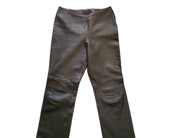VINTAGE Danier Black Leather Pants Made 