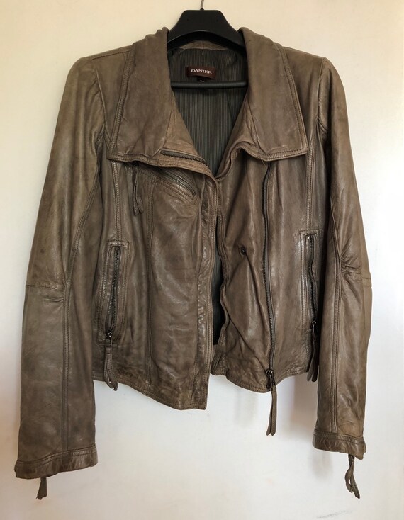 Vintage Danier leather motorcycle jacket, Medium