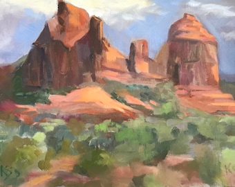 Pintura de rocas rojas de Sedona: arte paisajístico al aire libre