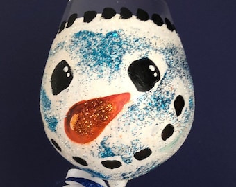 Snowman wine glass