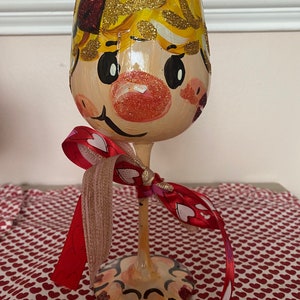 Valentine Cupid wine glass