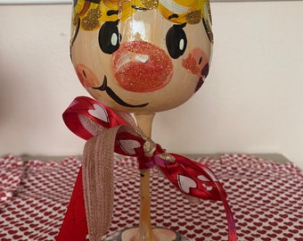 Copa de vino de San Valentín Cupido