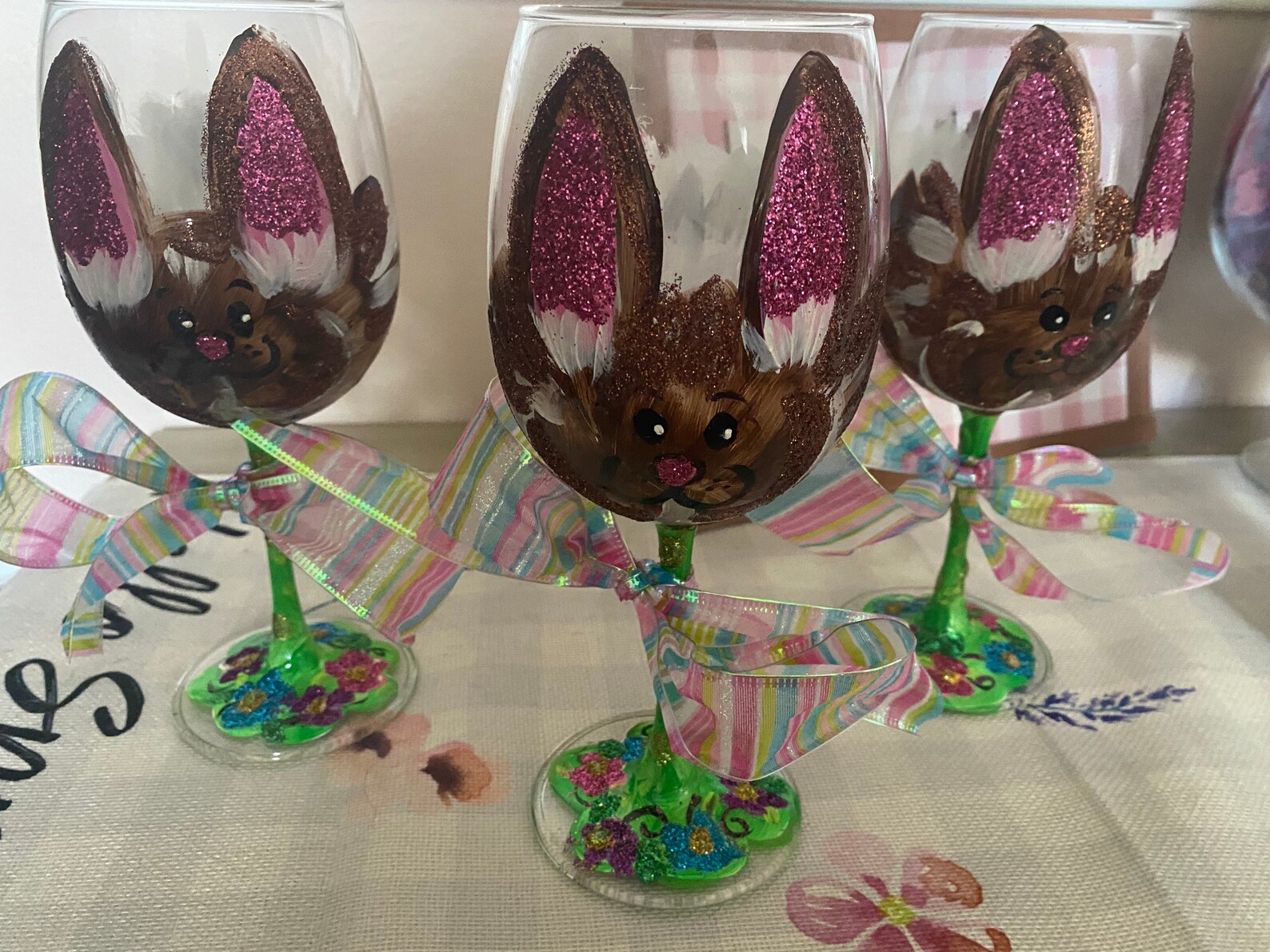 Easter Wine Glasses Etsy