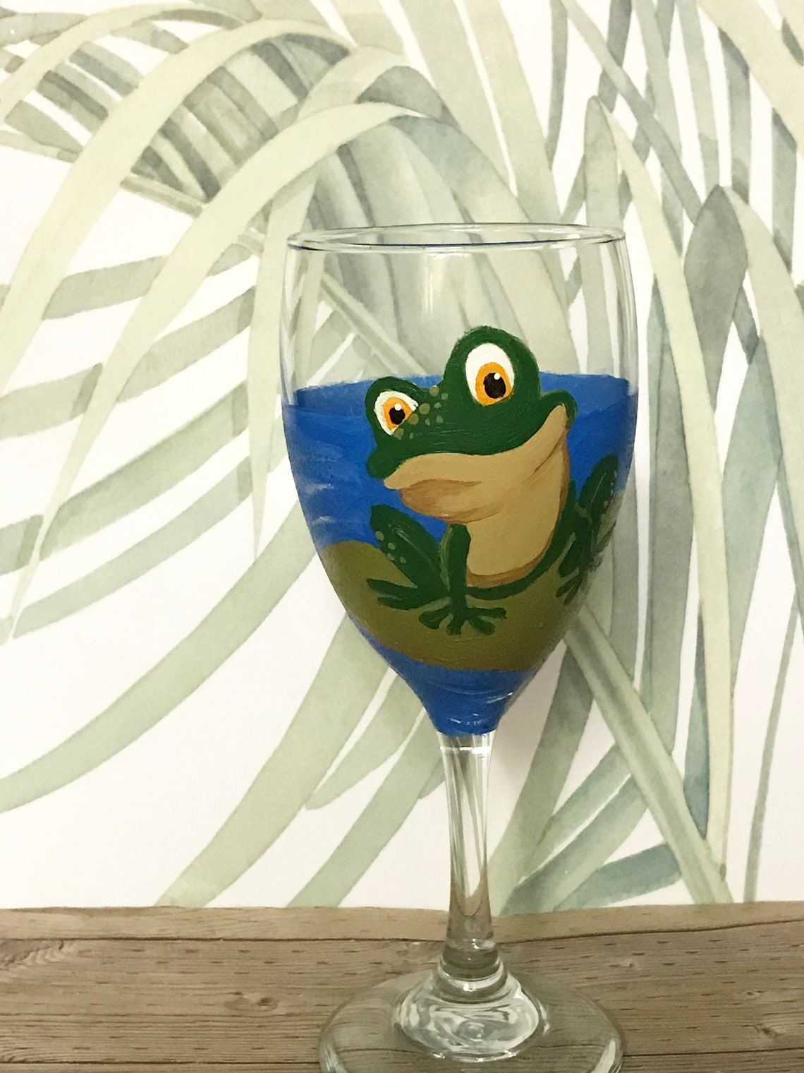 Frog Wine Glasses Hand Painted wine glasses 10.25oz. Etsy