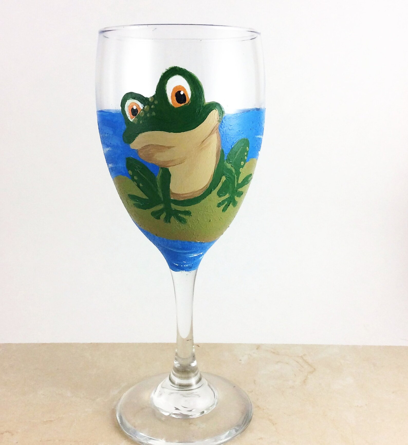 Frog Wine Glasses Hand Painted wine glasses 10.25oz. Etsy