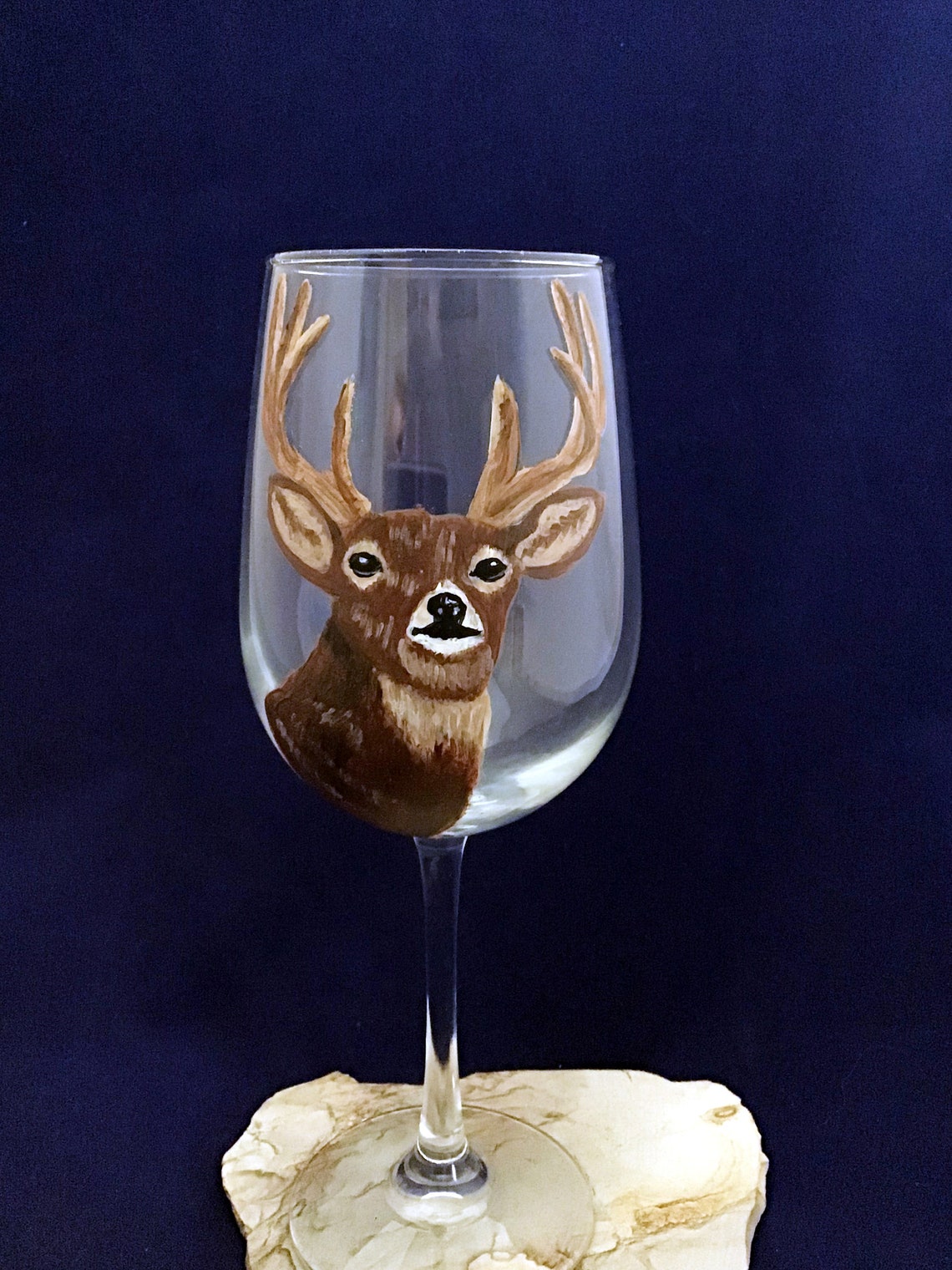 Deer wine glasses Male Buck Wine glass Reindeer wine Etsy