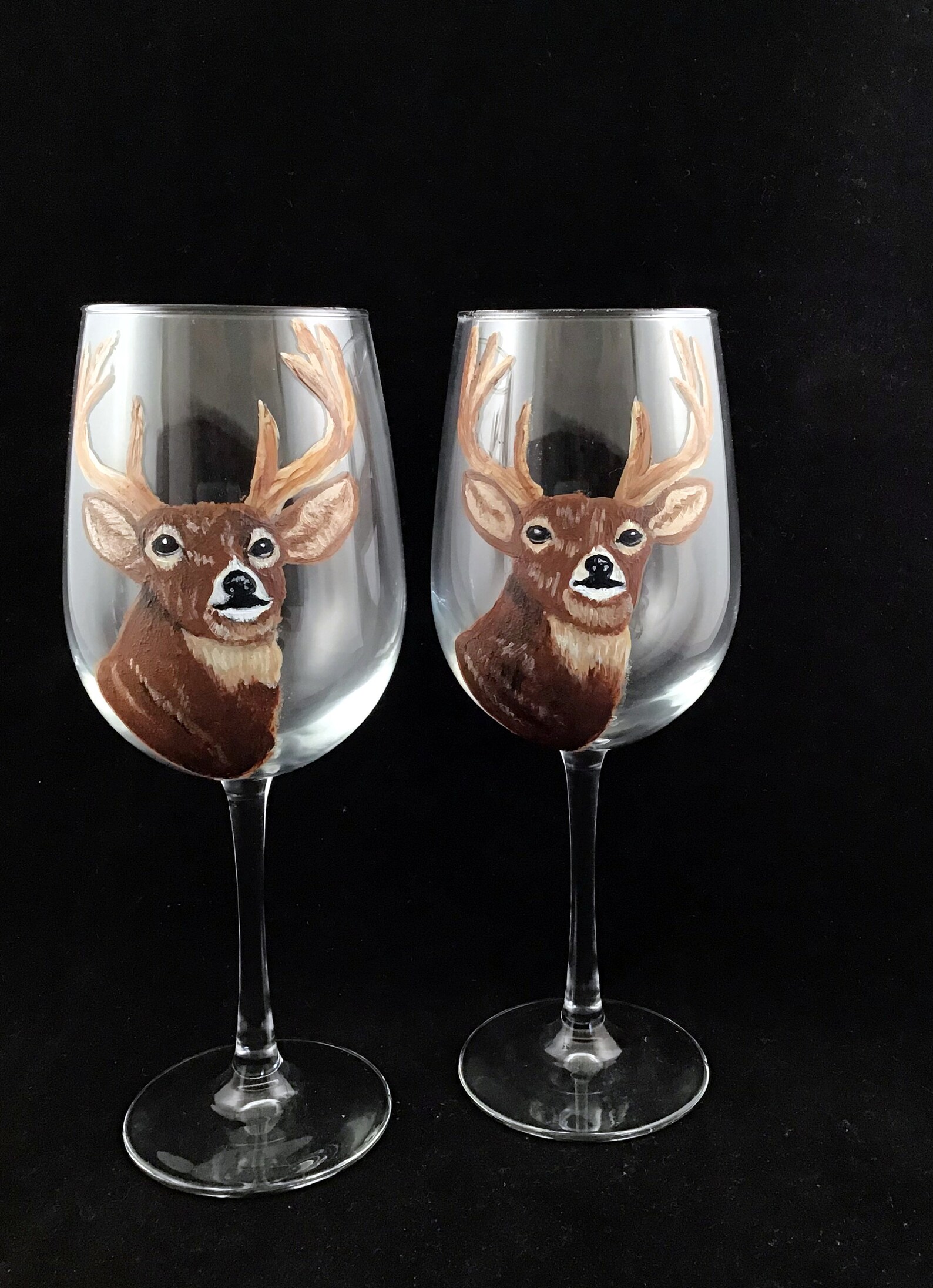 Deer wine glasses Male Buck Wine glass Reindeer wine Etsy