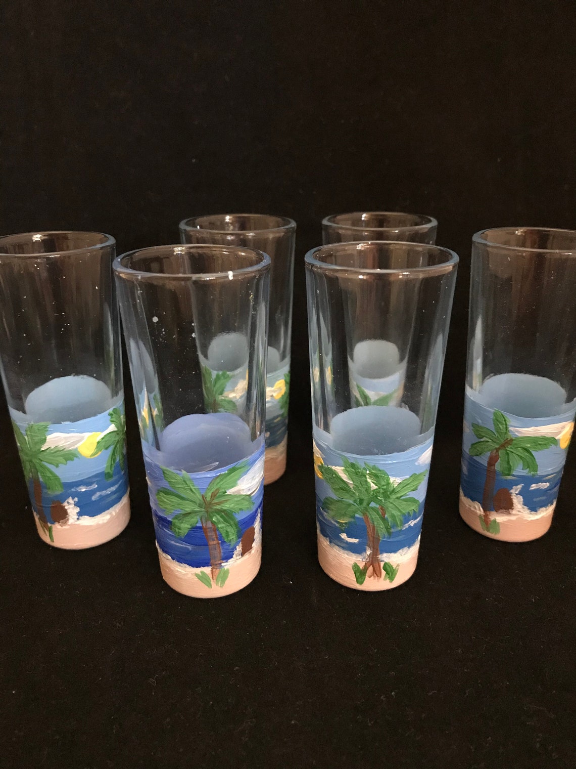 Shot Glassesset of 6 shot glasses Hand painted shot glasses Etsy