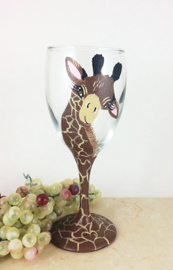 Giraffe Wine Glass Giraffe Lover Gifts wine lover gift Best | Etsy