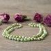 Necklace Natural Pearls Necklace Handmade Knotted Green Sterling Silver Closure Silk Thread