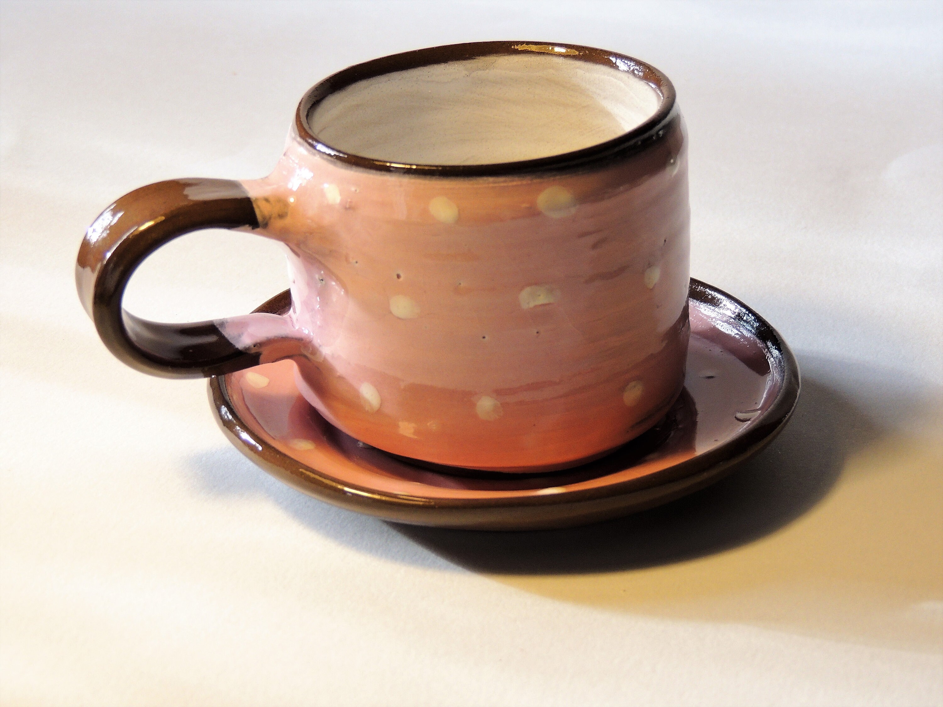 Tasse et Soucoupe Couleur Rose
