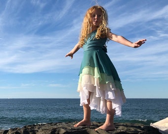 Robe Prism Ombré pour filles en vert verre de mer