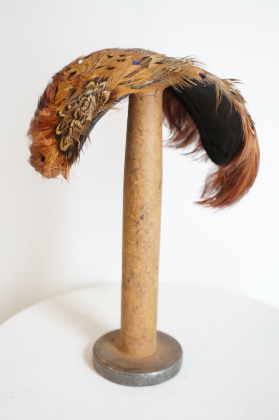 Vintage Pheasant Feather Hat, Pheasant Feather Fa… - image 4