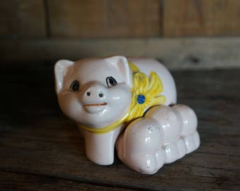 Vintage Momma Pig Salt and Pepper Shaker: Nursing Piglets