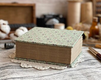 Sage Green Floral Notebook: Recycled Kraft Paper Journal, A6
