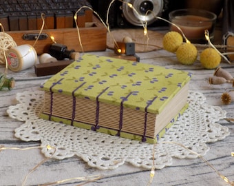 Small Botanical Journal: Sage Green Fabric, Kraft Paper, Hand-Bound