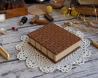 Handmade Cottagecore Journal: Brown Hardcover Unlined Notebook