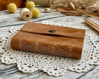 Handmade Leatherbound Journal: Pocket Travel Diary, Kraft Paper