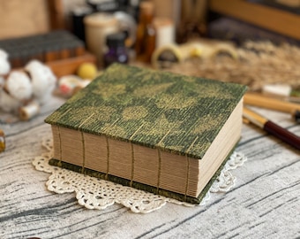 Handbound A6 Kraft Paper Journal: Emerald Green Fabric Cover, 600 Pages