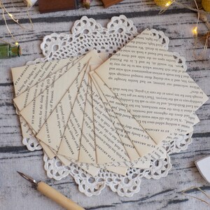 Sobres hechos a mano hechos de páginas de libros antiguos, 10 mini sobres con tarjetas en blanco, efímeras, diario basura, álbumes de recortes, elaboración de papel imagen 8