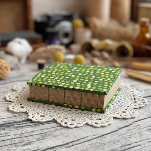 Journal vert mousse A7, bloc-notes épais de 4 x 3 po. de 300 pages, journal intime kraft cartonné vierge, journal fait main au format de poche, journal rétro