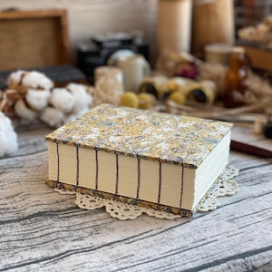 William Morris sketchbook, extra thick diary 5.5"x4.5", handbound 480 pages Fabriano thick paper A6 travel journal, aesthetic handmade book