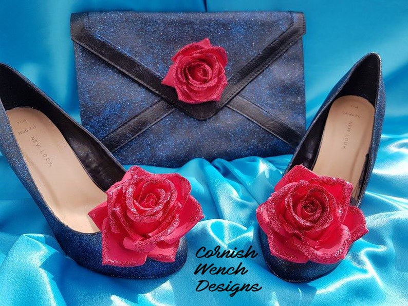 Glitter Rose Heel's Dolly Flats Hand Bag Etsy