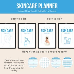 Skincare Tracker & Planer Bleiben Sie organisiert, verfolgen Sie den Fortschritt und optimieren Sie Ihre Hautpflege | Druckbarer Hautpflege Routine Planer