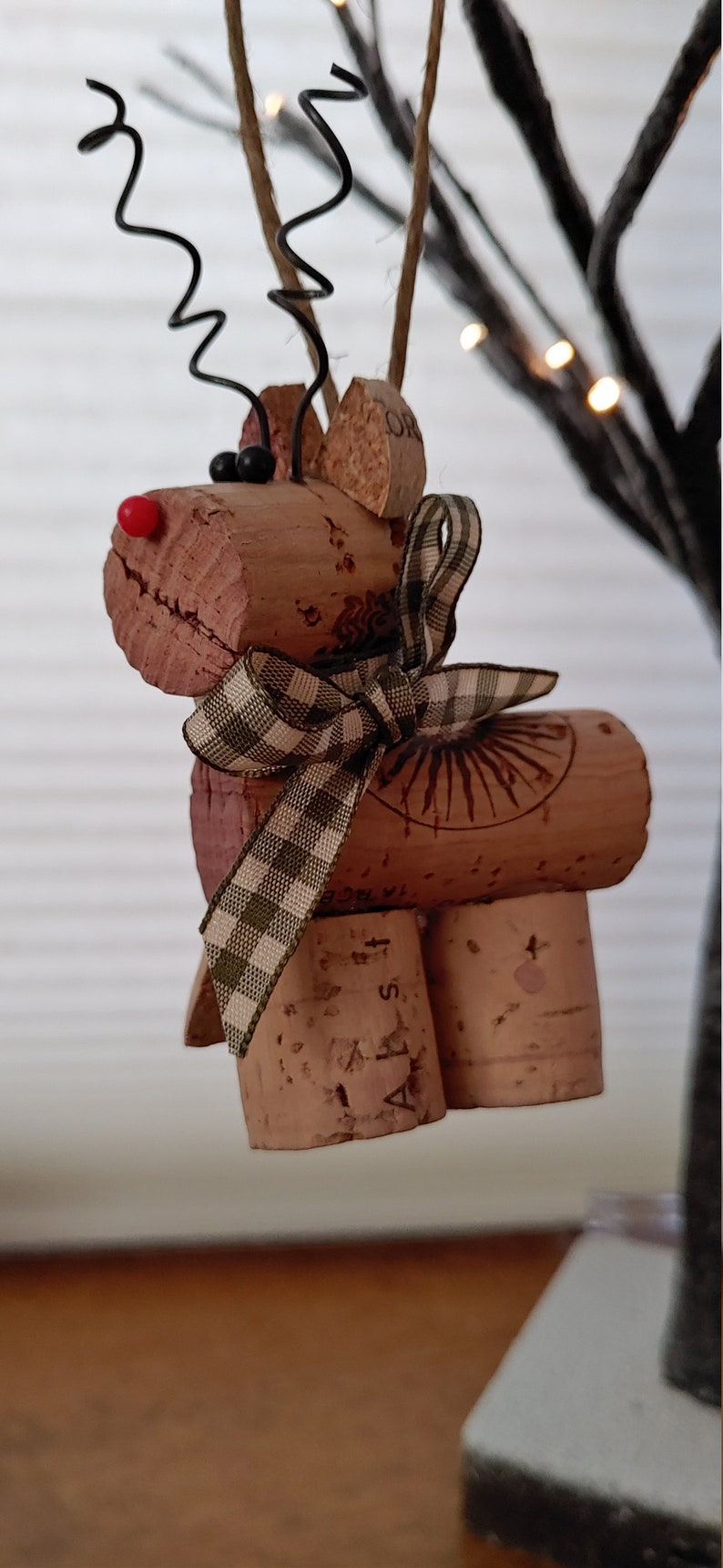 Wine Cork Reindeer Ornament Etsy