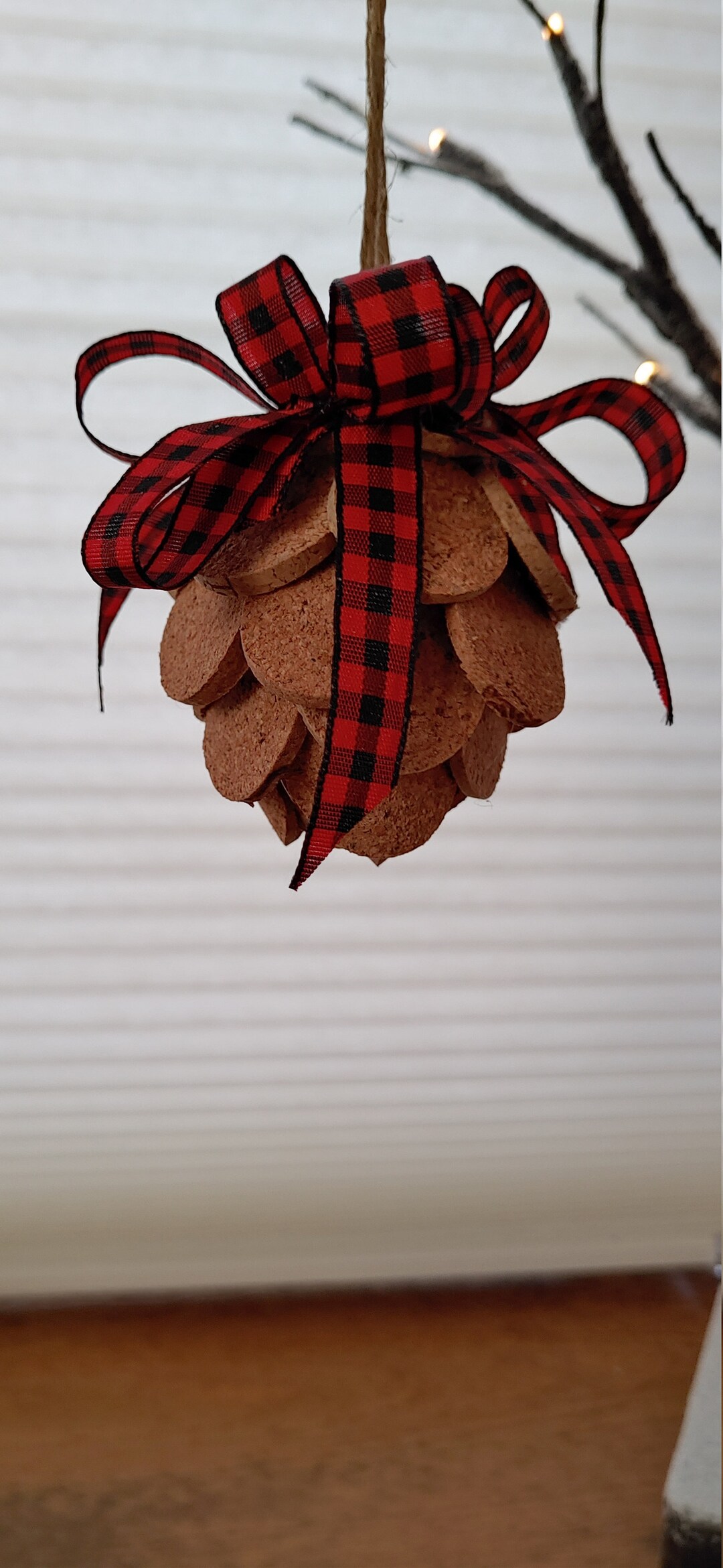 Wine Cork Pinecone Ornament Etsy