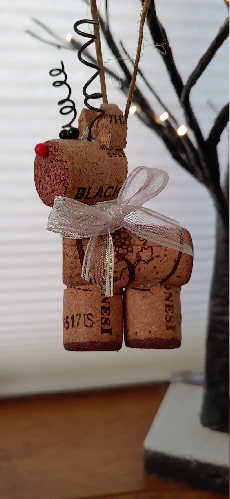 Wine Cork Reindeer Ornament Etsy